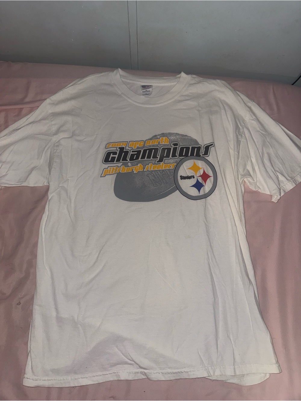 Gildan White Pittsburgh Steelers "Champions" Graphic Tee